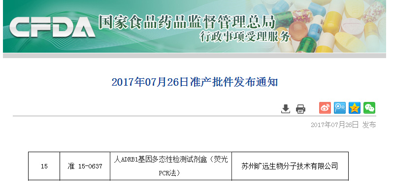 喜讯！苏州77779193永利官网生物ADRB1项目喜获Ⅲ类医疗器械注册证!